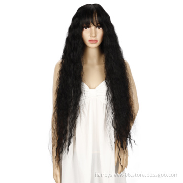 Rebecca bohemian curl dark roots Ombre color heat resistant fiber synthetic lace front wig afro long curly synthetic hair wigs